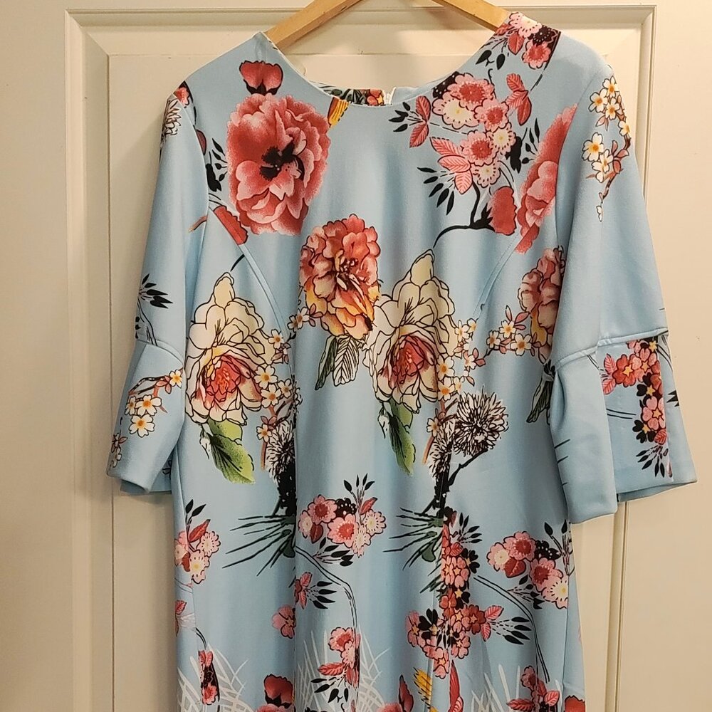 Pierri New York Light Blue Floral Dress Size 16